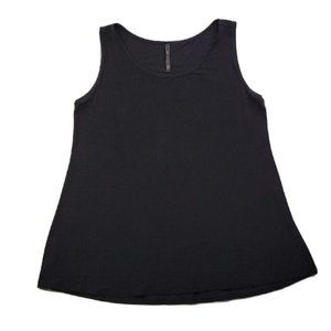 IC Connie K Women S Black Oversized Loose Fit Tank Top Stretch Lagenlook